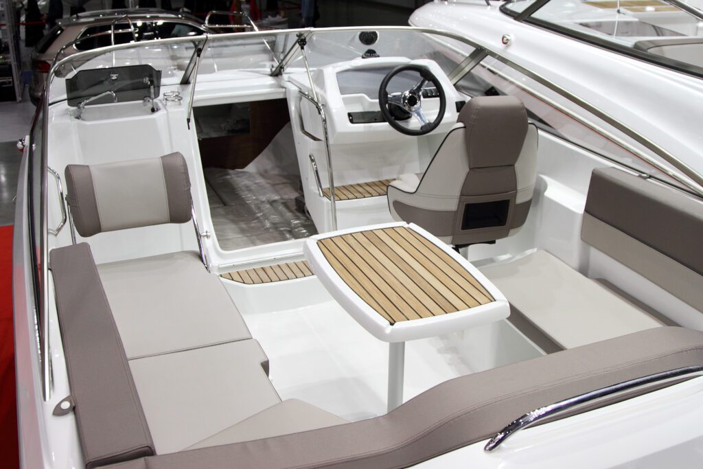 Interior of a modern open pleasure boat